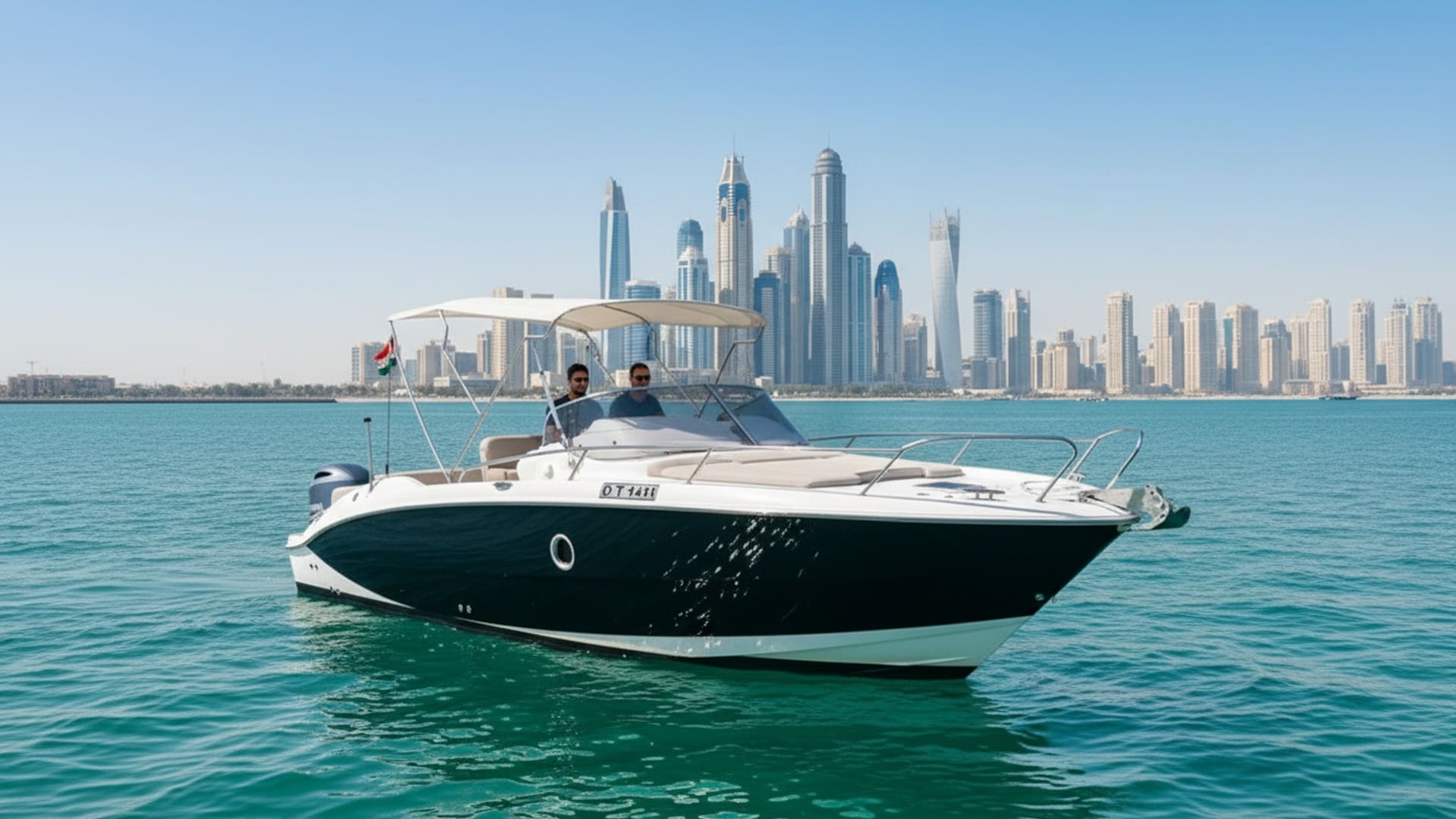 Spacious deck and seating area of Sunrise Navigator 27 ft