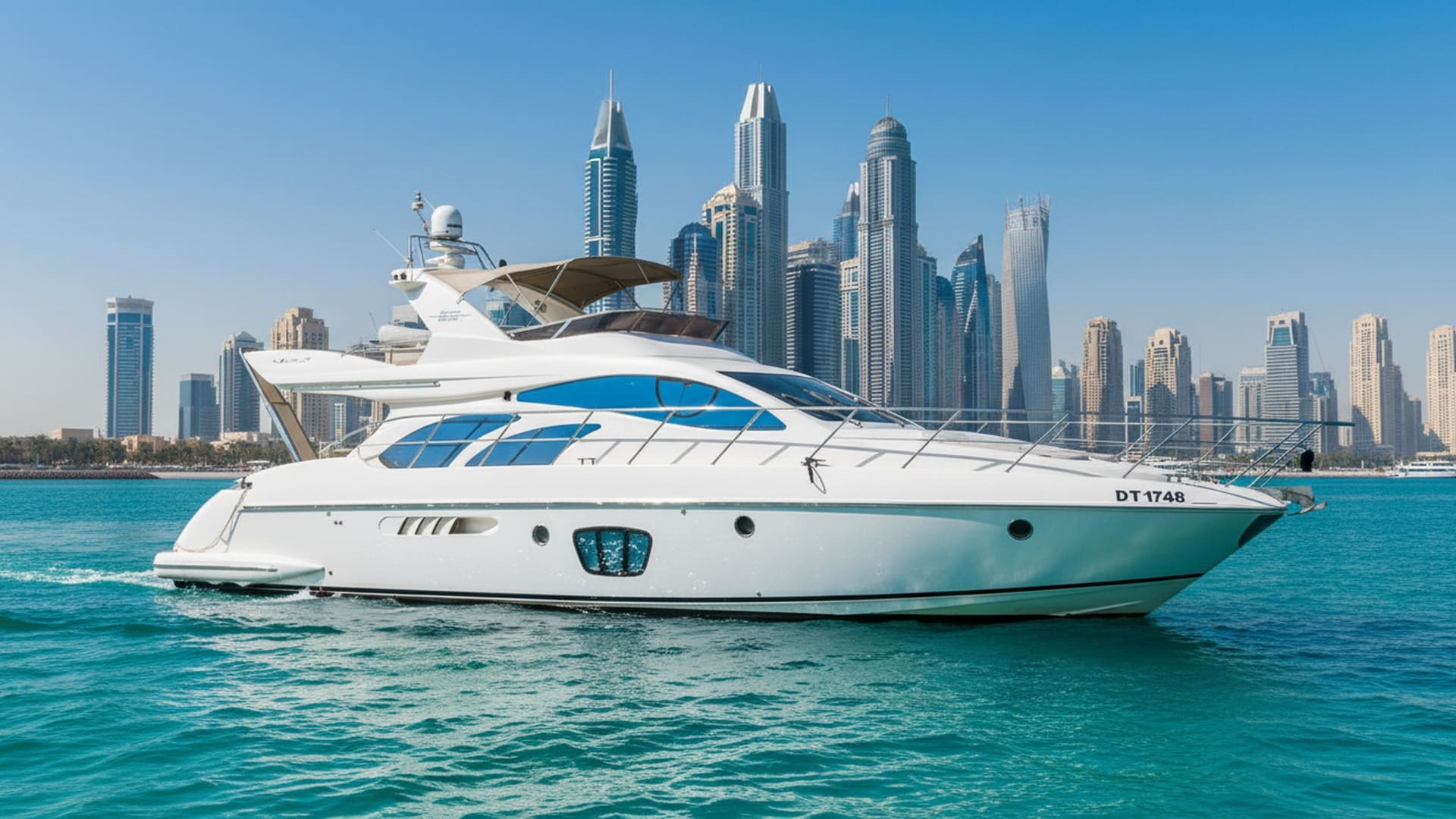 Crystal Explorer 55 ft luxury yacht at Dubai Marina