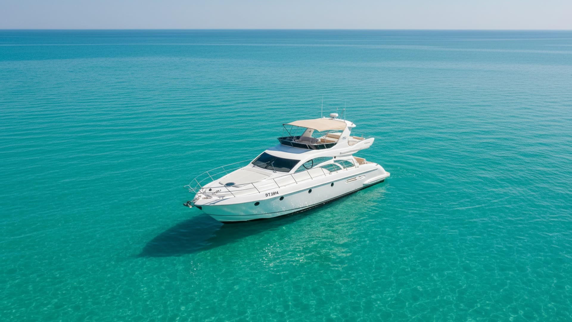 Silver Crown 50 ft aerial view, Dubai Marina charter