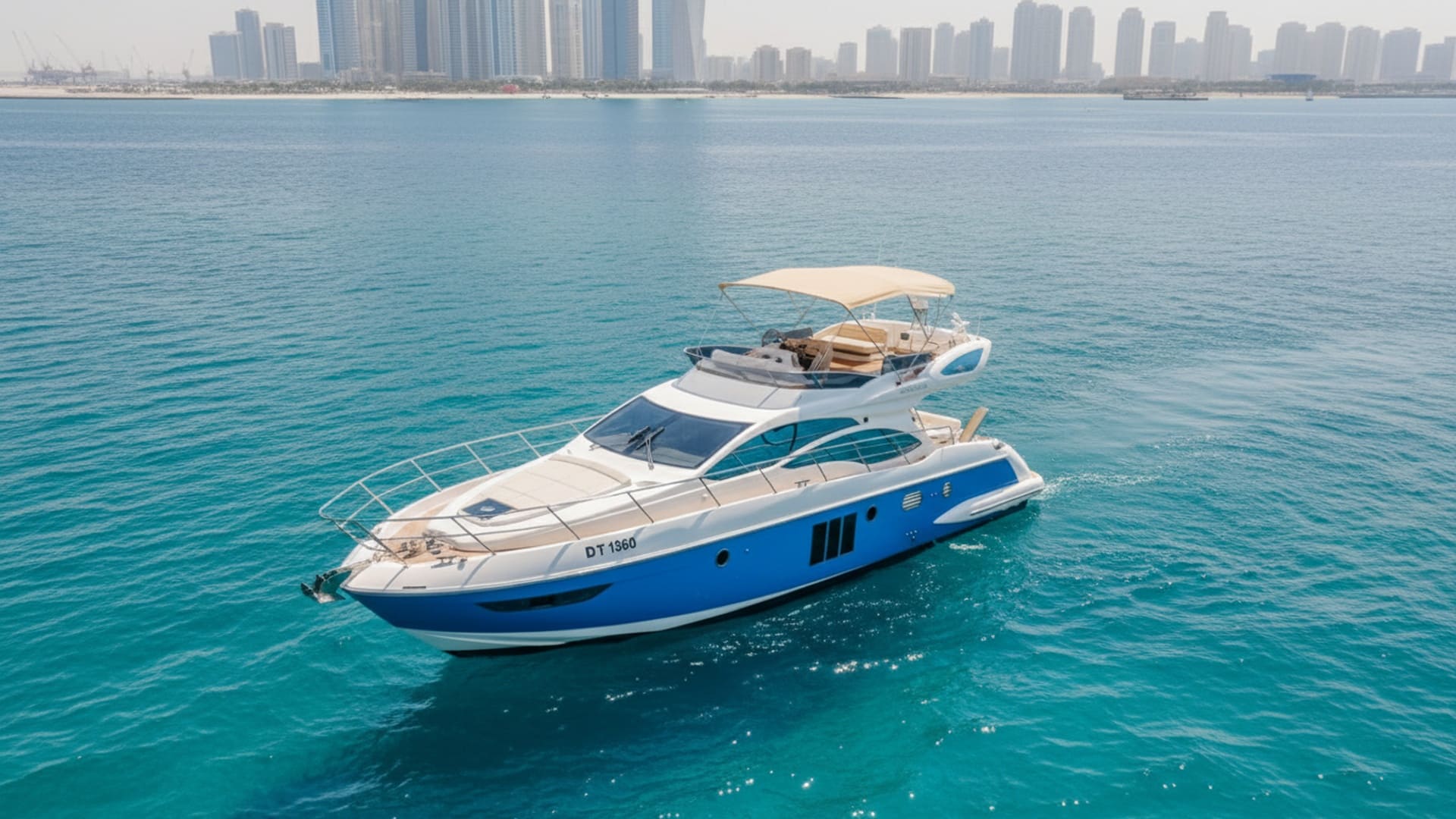 Dream Voyager 48 ft aerial view, stunning Dubai Marina